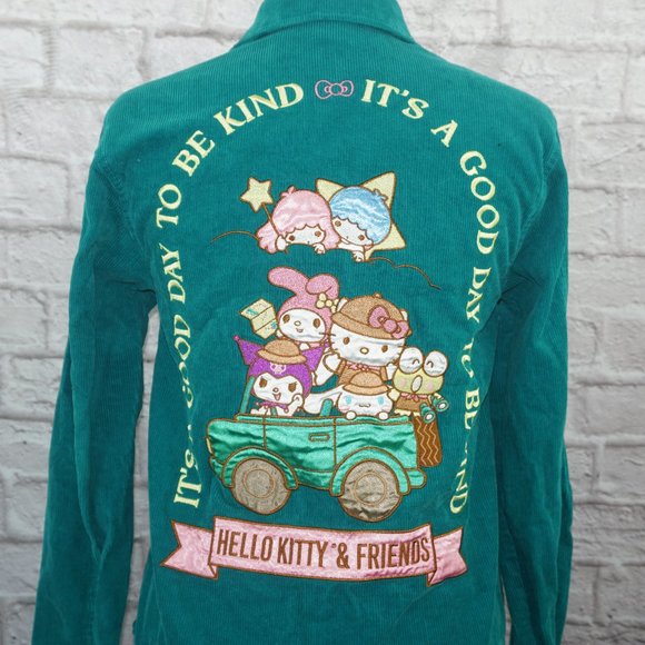 Hello Kitty Quilted Embroidered Patch Corduroy Shacket Jacket - Picture 4 of 9